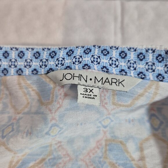 John Mark Women’s Tunic Size 3X Top Collar Button Multicolor  Multi Patern 27 - Picture 12 of 13